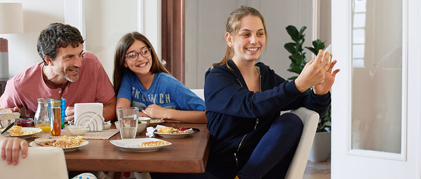 Family having a great time during a meal